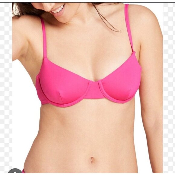 Andie Other - NEW Andie The Bermuda Swim Top Pink Large Preppy Resortwear Beach Vacation